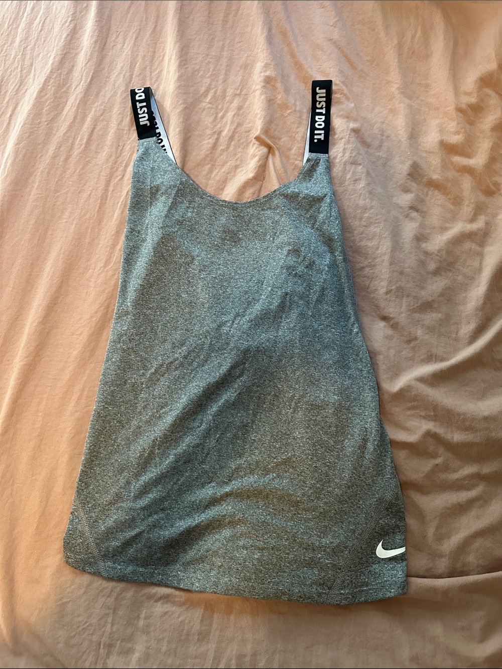 Nike Gray Tank with 'Just Do It' Branded Straps